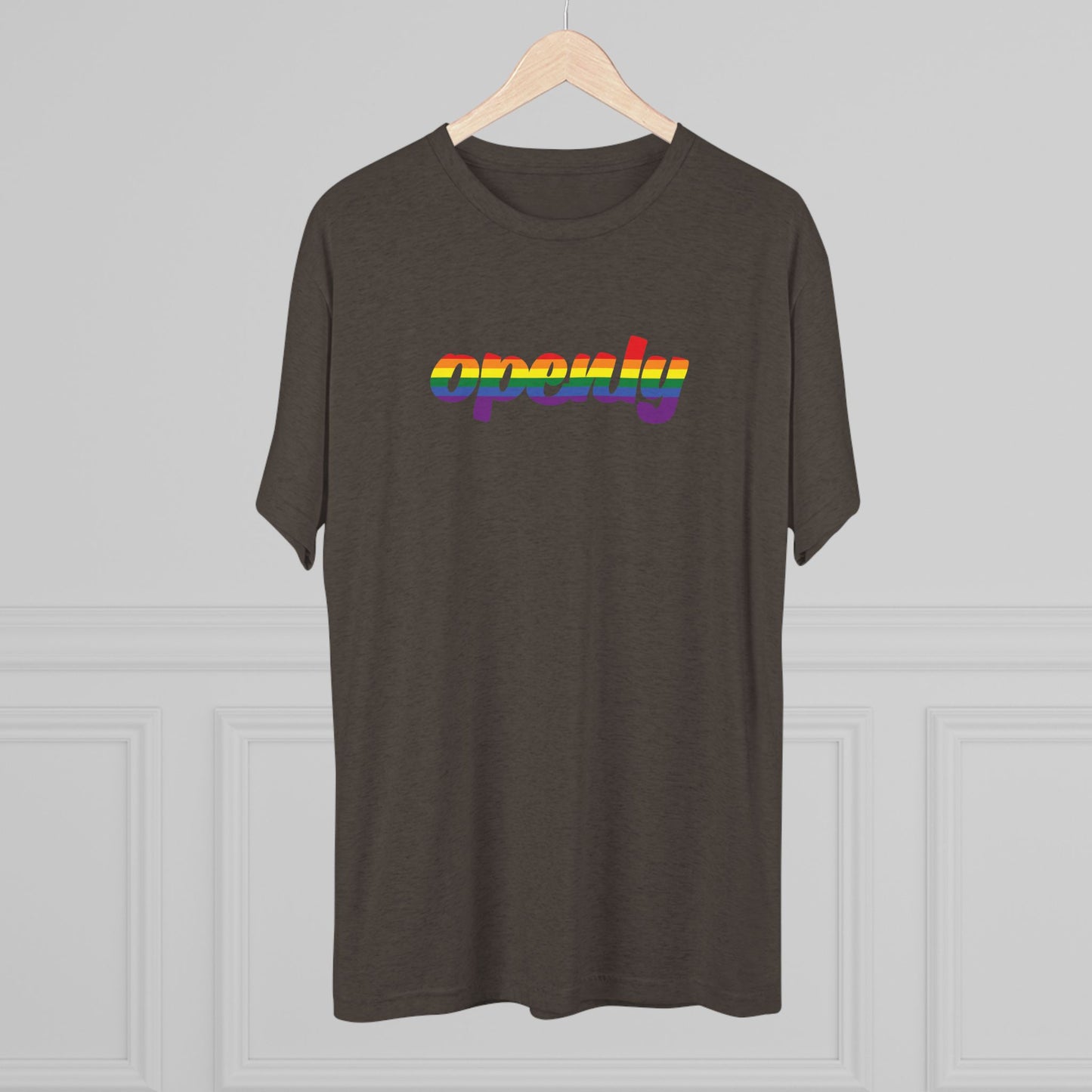 Pride Flag "Openly" Script Unisex Tri-Blend Crew Tee