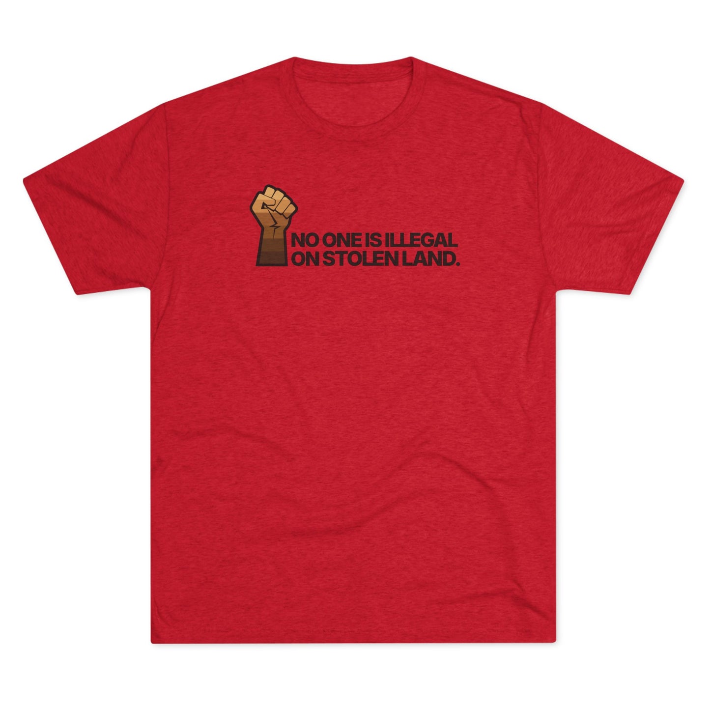 No One Is Illegal On Stolen Land Unisex Tri-Blend Crew Tee