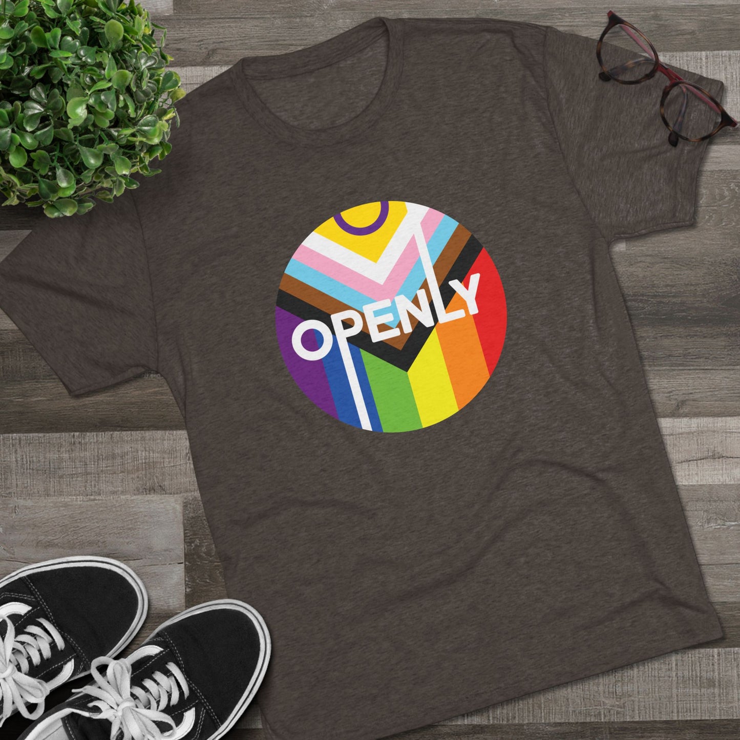 Openly LGBTQIA+ Unisex Tri-Blend Crew Tee