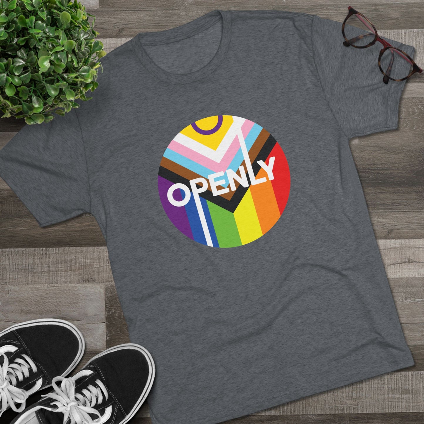 Openly LGBTQIA+ Unisex Tri-Blend Crew Tee