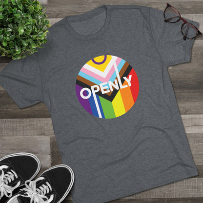 Openly LGBTQIA+ Unisex Tri-Blend Crew Tee