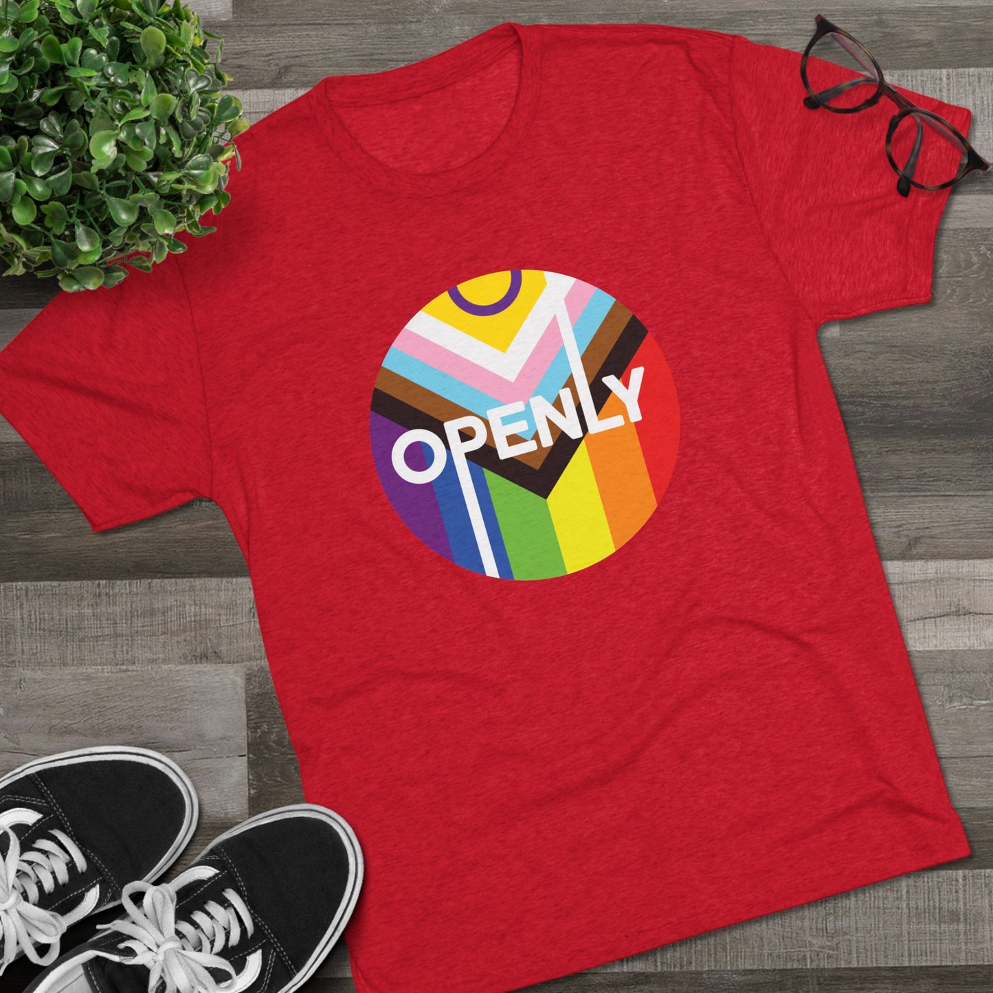 Openly LGBTQIA+ Unisex Tri-Blend Crew Tee