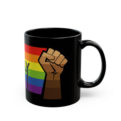 LGBTQIA+ & BIPOC Ally Black Mug - 11oz & 15oz