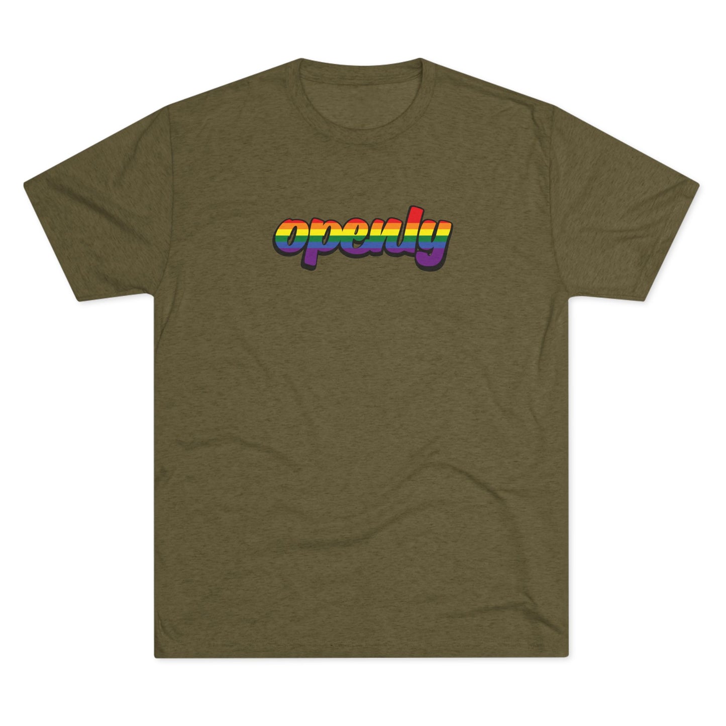 Pride Flag "Openly" Script Unisex Tri-Blend Crew Tee