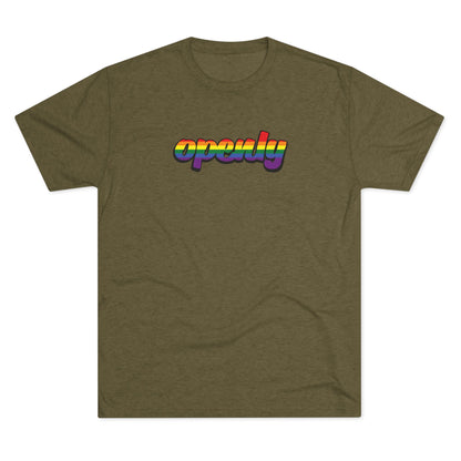 Pride Flag "Openly" Script Unisex Tri-Blend Crew Tee