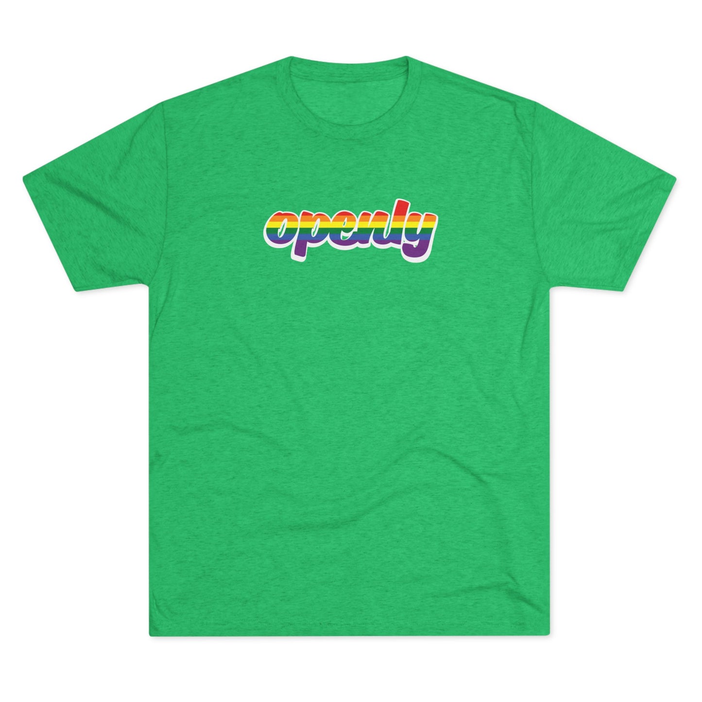 Pride Flag "Openly" Script Unisex Tri-Blend Crew Tee