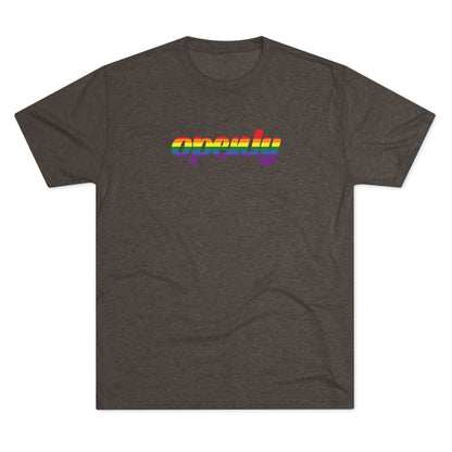 Pride Flag "Openly" Script Unisex Tri-Blend Crew Tee