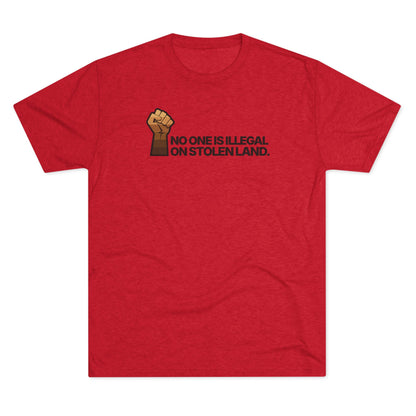 No One Is Illegal On Stolen Land Unisex Tri-Blend Crew Tee