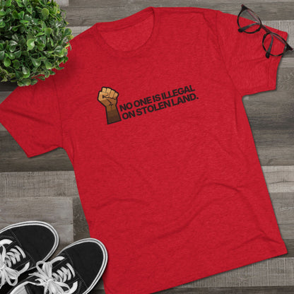 No One Is Illegal On Stolen Land Unisex Tri-Blend Crew Tee